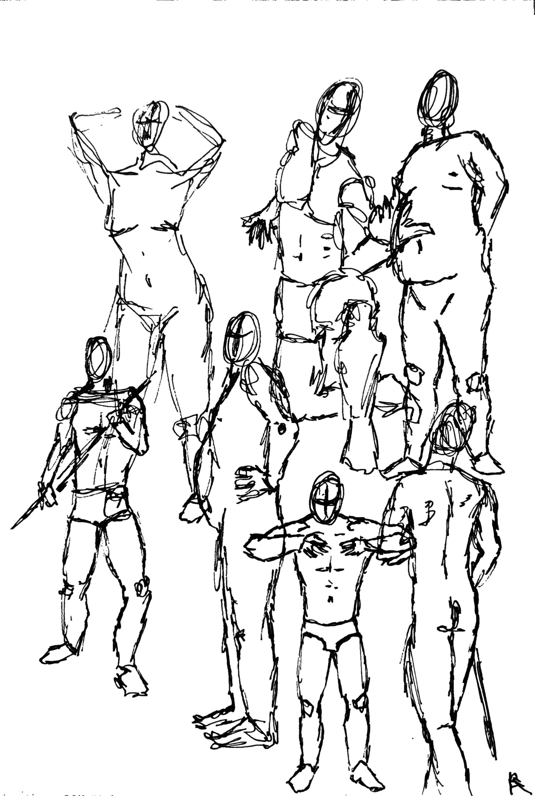 Figure studies, Pen